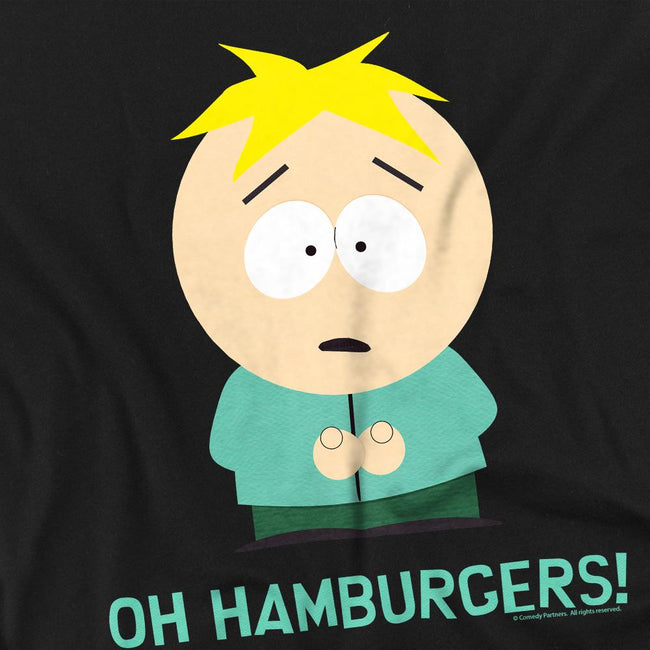 Black - Side - South Park Mens Oh Hamburgers Butters T-Shirt