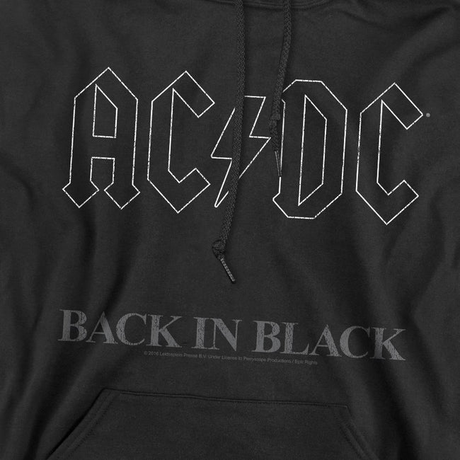 Black - Side - AC-DC Mens Back In Black Hoodie