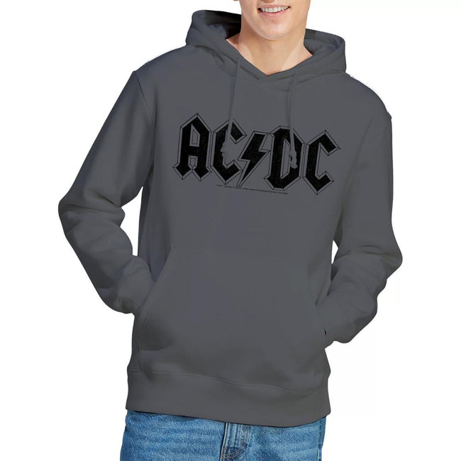 Charcoal - Lifestyle - AC-DC Mens Worn Logo Hoodie