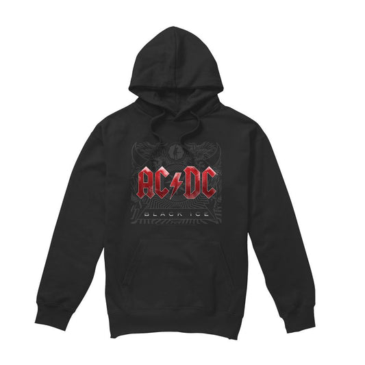 Black - Front - AC-DC Mens Black Ice Hoodie