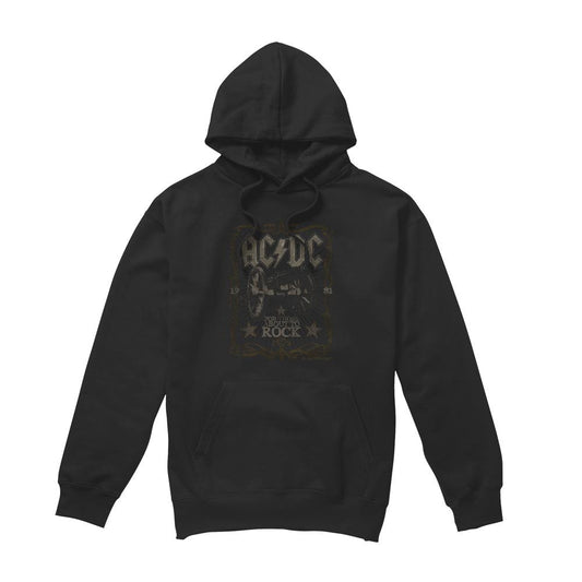 Black - Front - AC-DC Mens Rock Label Hoodie