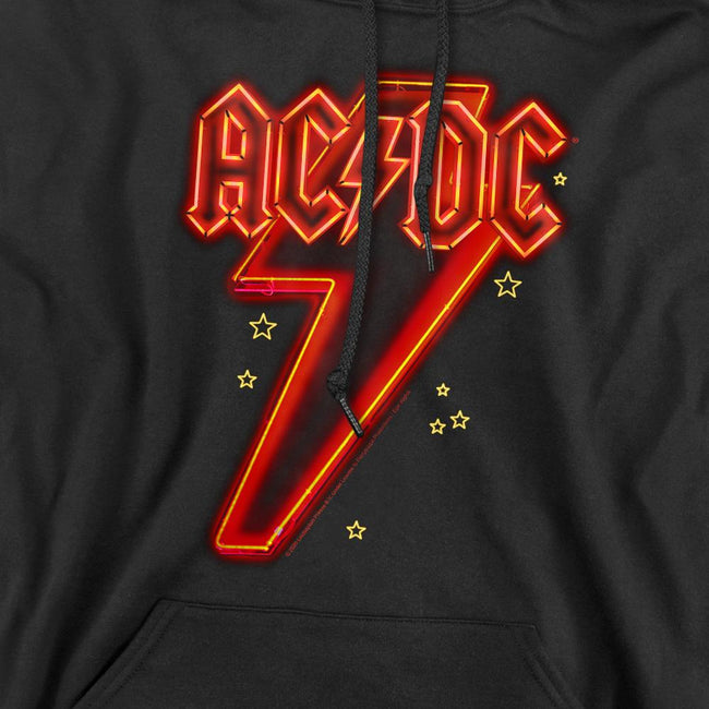 Black - Side - AC-DC Mens Neon Bolt Hoodie