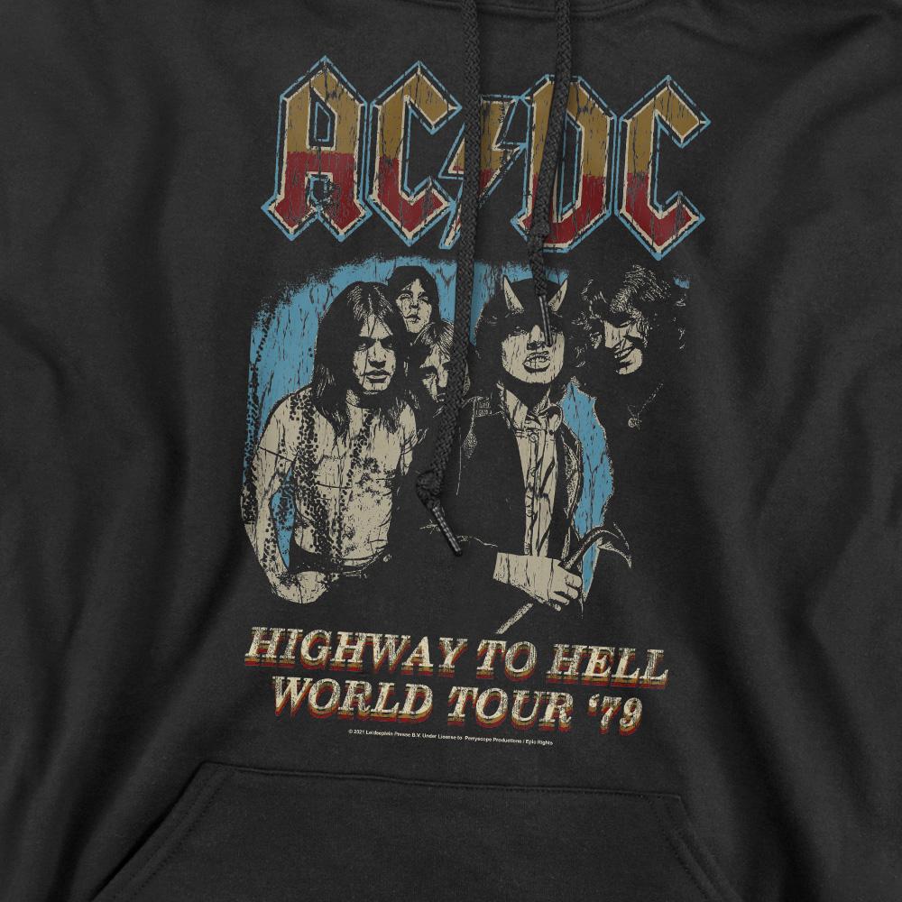 Black - Pack Shot - AC-DC Mens Highway World Tour 79 Hoodie