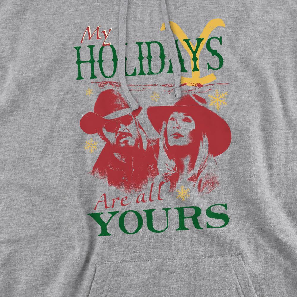 Sport Heather - Pack Shot - Yellowstone Mens My Holidays Are All Yours Christmas Hoodie