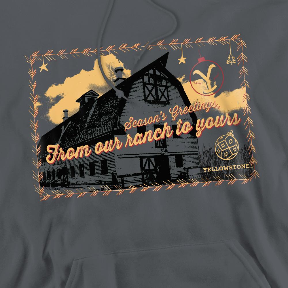 Charcoal - Pack Shot - Yellowstone Mens Seasons Greetings From The Yellowstone Christmas Hoodie