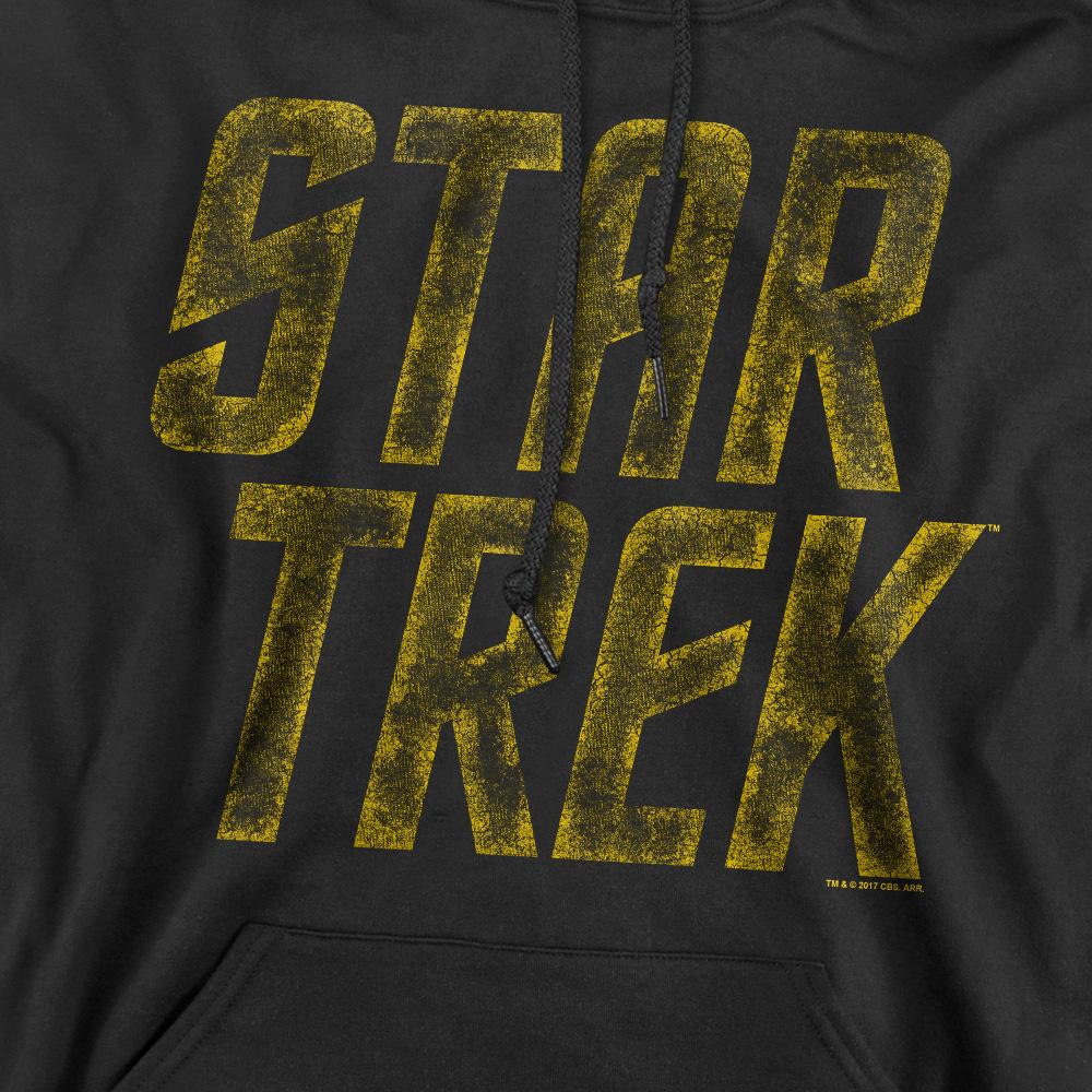 Black - Pack Shot - Star Trek Mens Distressed Logo Hoodie
