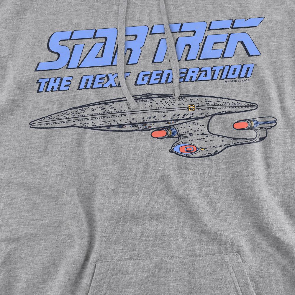 Sport Heather - Pack Shot - Star Trek Mens The Next Generation Distressed Hoodie