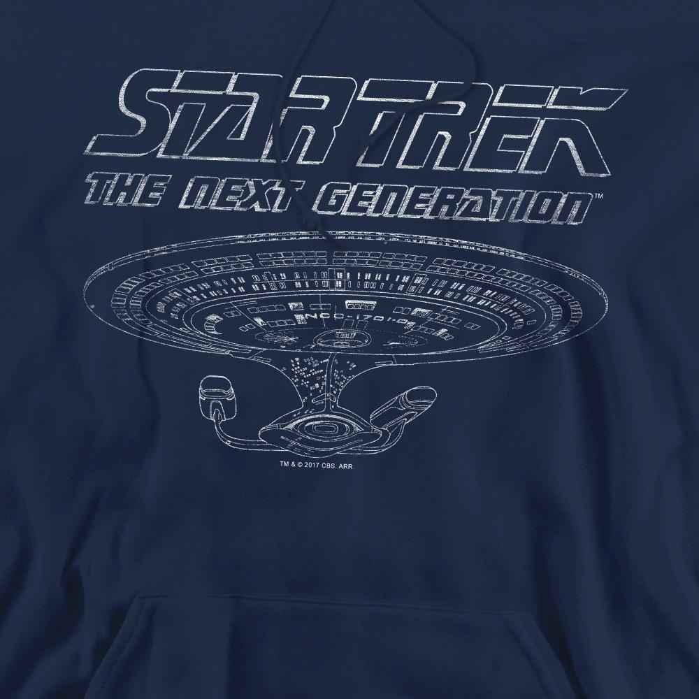 Navy - Pack Shot - Star Trek Mens The Next Generation Enterprise Hoodie