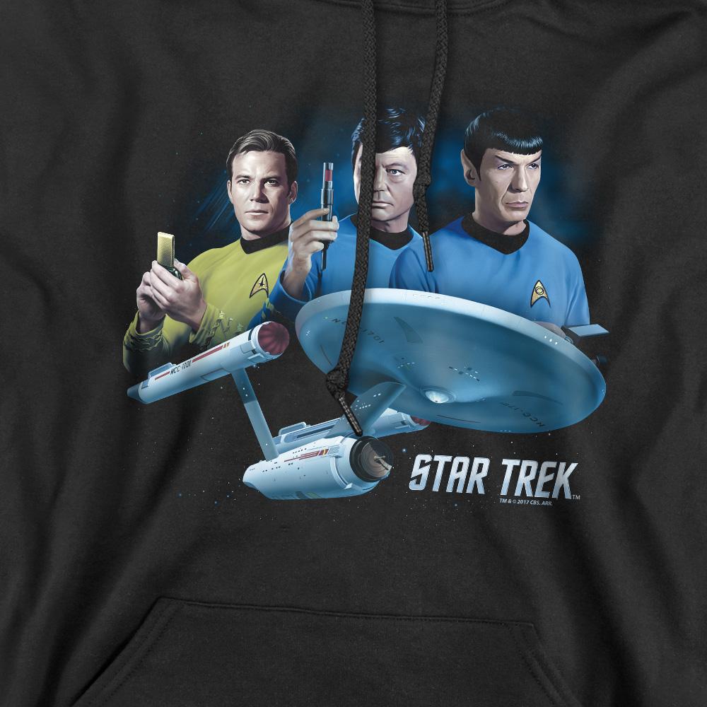 Black - Pack Shot - Star Trek Mens Main Three Hoodie