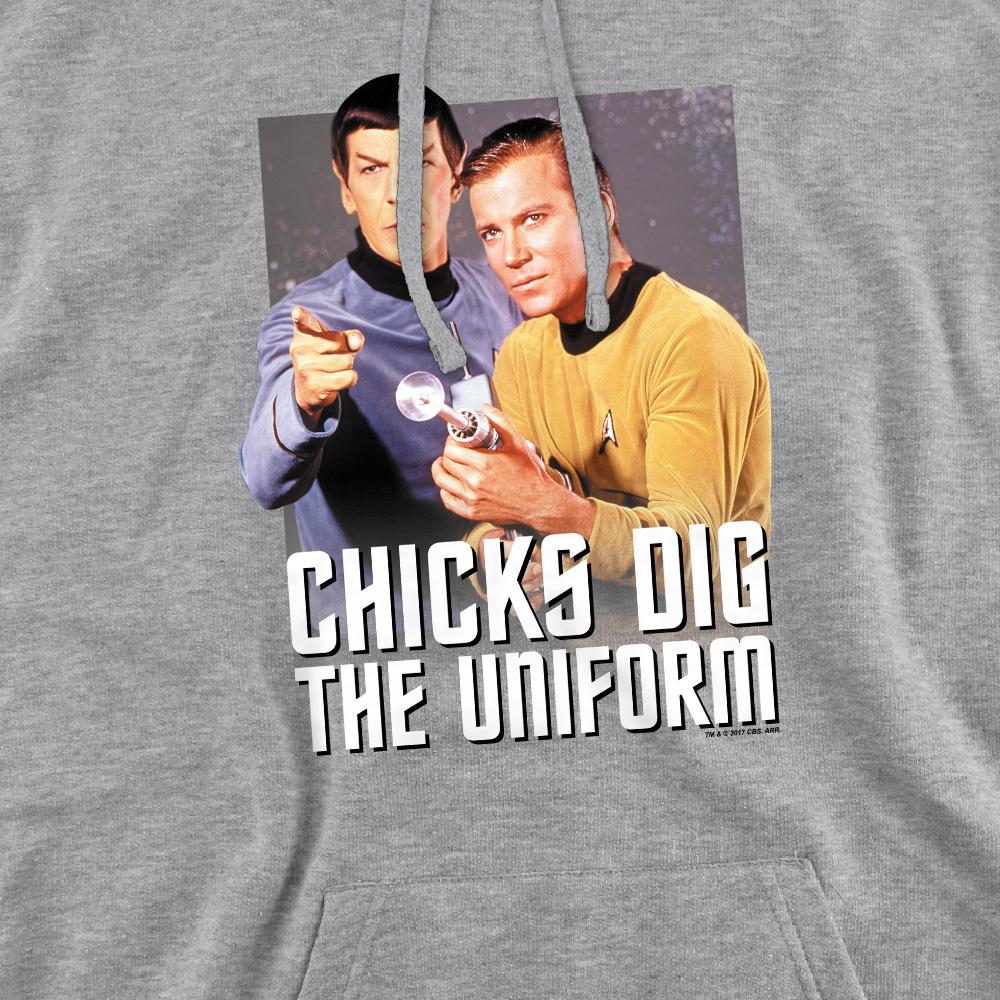 Sport Heather - Pack Shot - Star Trek Mens Chicks Dig Hoodie