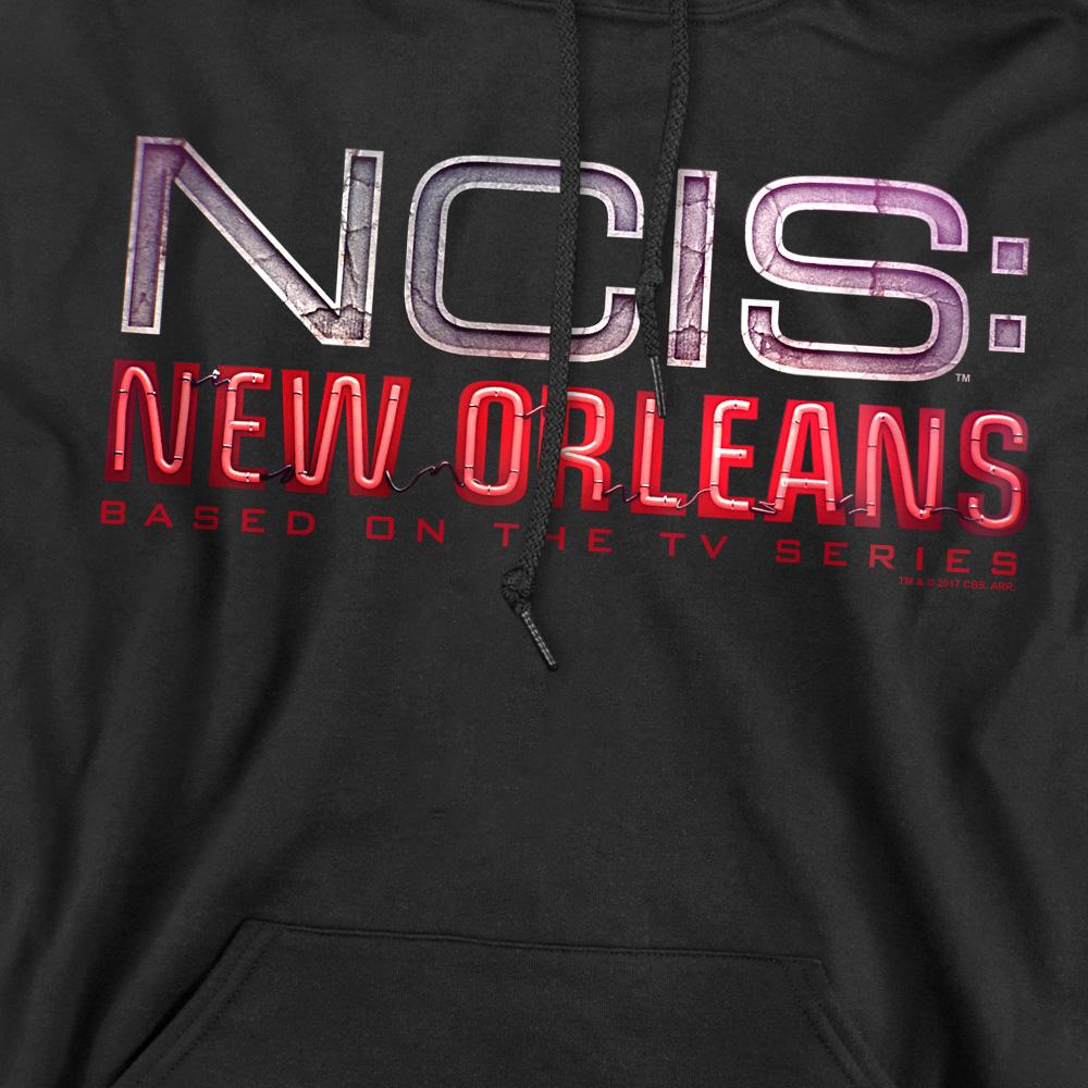Black - Pack Shot - NCIS: New Orleans Mens Neon Sign Hoodie