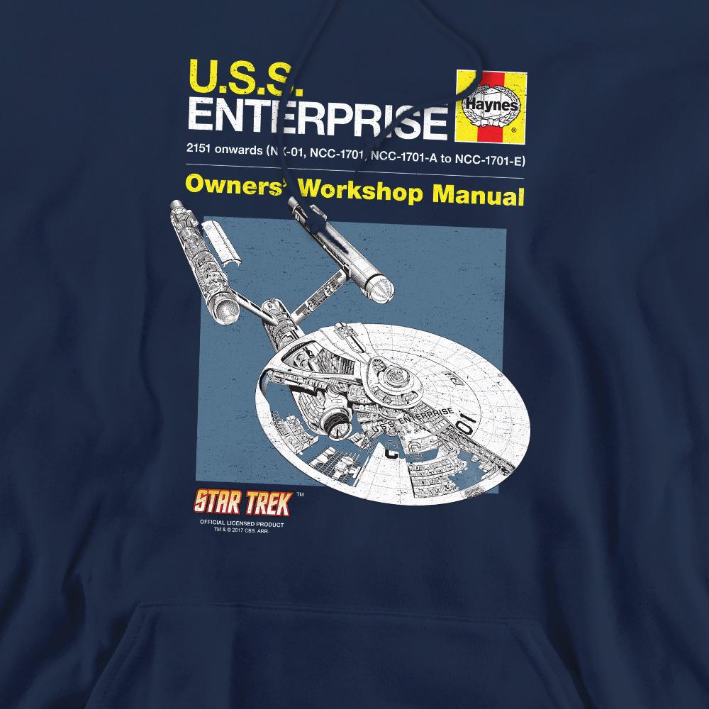 Navy - Pack Shot - Star Trek Mens Enterprise Manual Hoodie