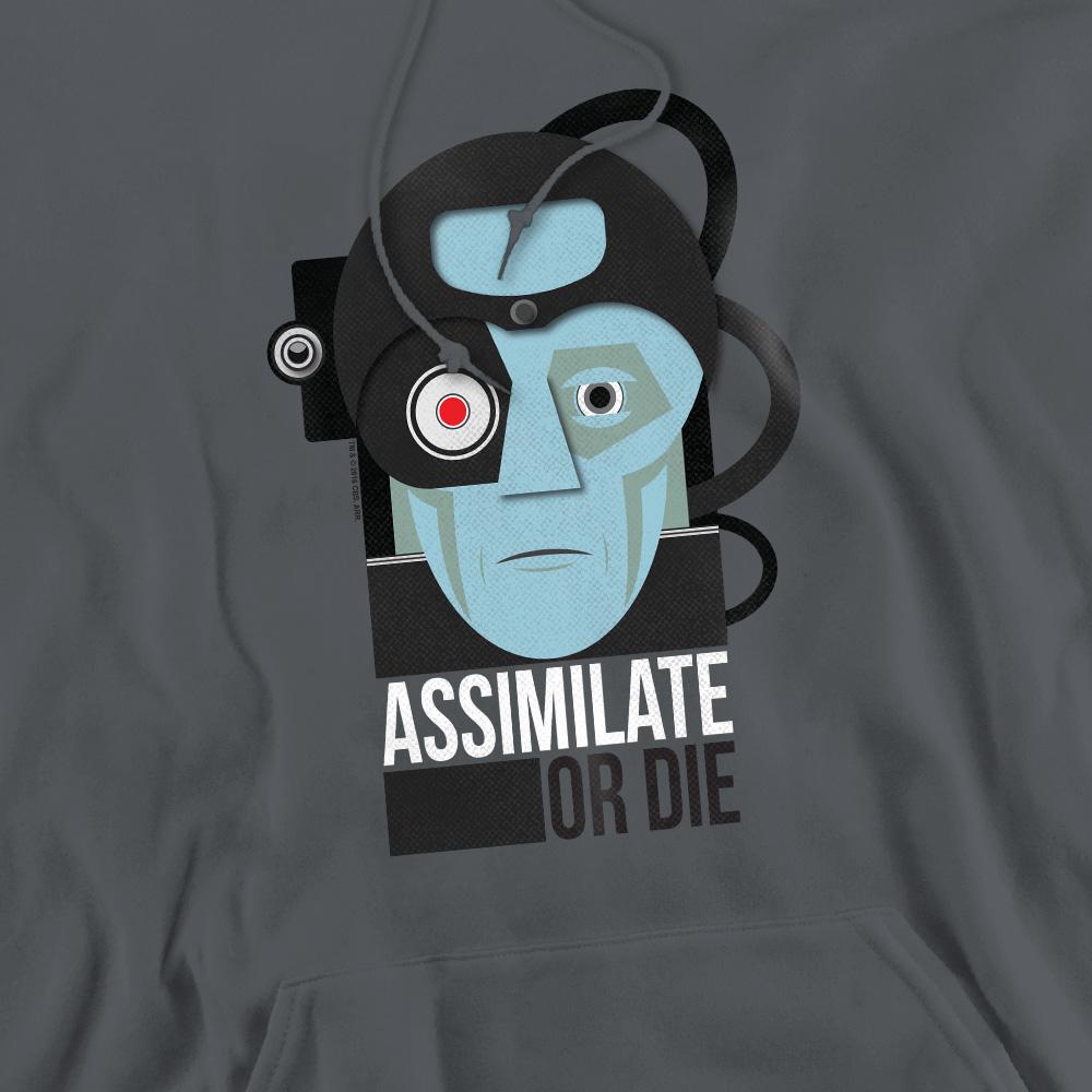 Charcoal - Pack Shot - Star Trek Mens Assimilate or Die Hoodie