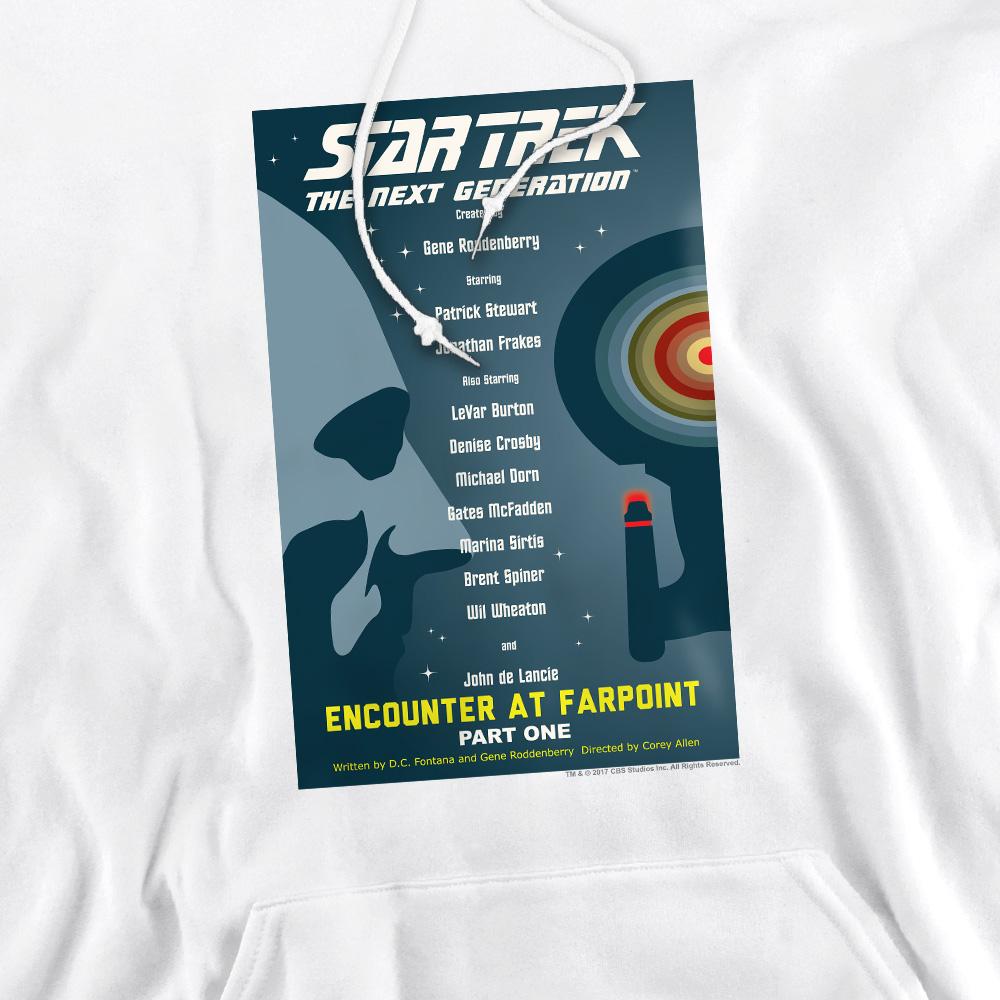 White - Pack Shot - Star Trek Mens The Next Generation Season 1 Episode 1 Hoodie