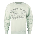 Sage - Front - Disney Womens-Ladies Puppy Love Crew Neck Sweatshirt