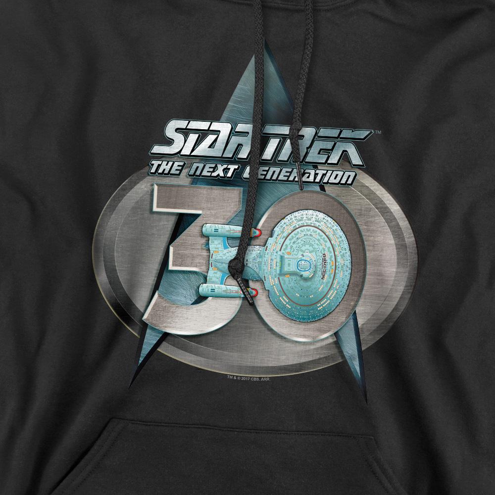 Black - Pack Shot - Star Trek Mens The Next Generation 30 Logo Hoodie