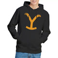 Black - Side - Yellowstone Mens Large Brand Hoodie