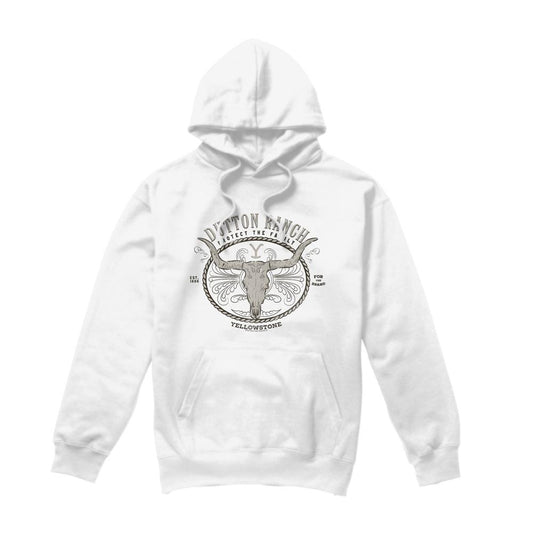 White - Front - Yellowstone Mens Dutton Ranch Hoodie