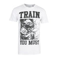 White-Black - Front - Star Wars Mens Train You Must Yoda T-Shirt