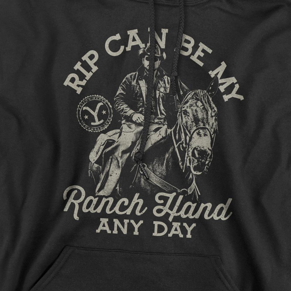 Black - Pack Shot - Yellowstone Mens Rip Can Be My Ranch Hand Hoodie