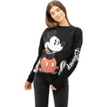 Black-White-Red - Pack Shot - Disney Womens-Ladies Mickey Mouse Sitting Sweatshirt