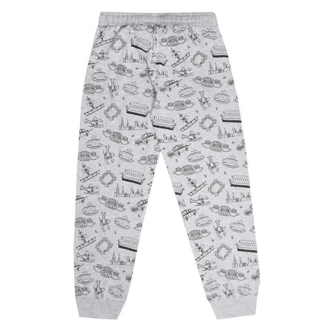 Blue-Grey - Side - Friends Womens-Ladies Logo Pyjama Set