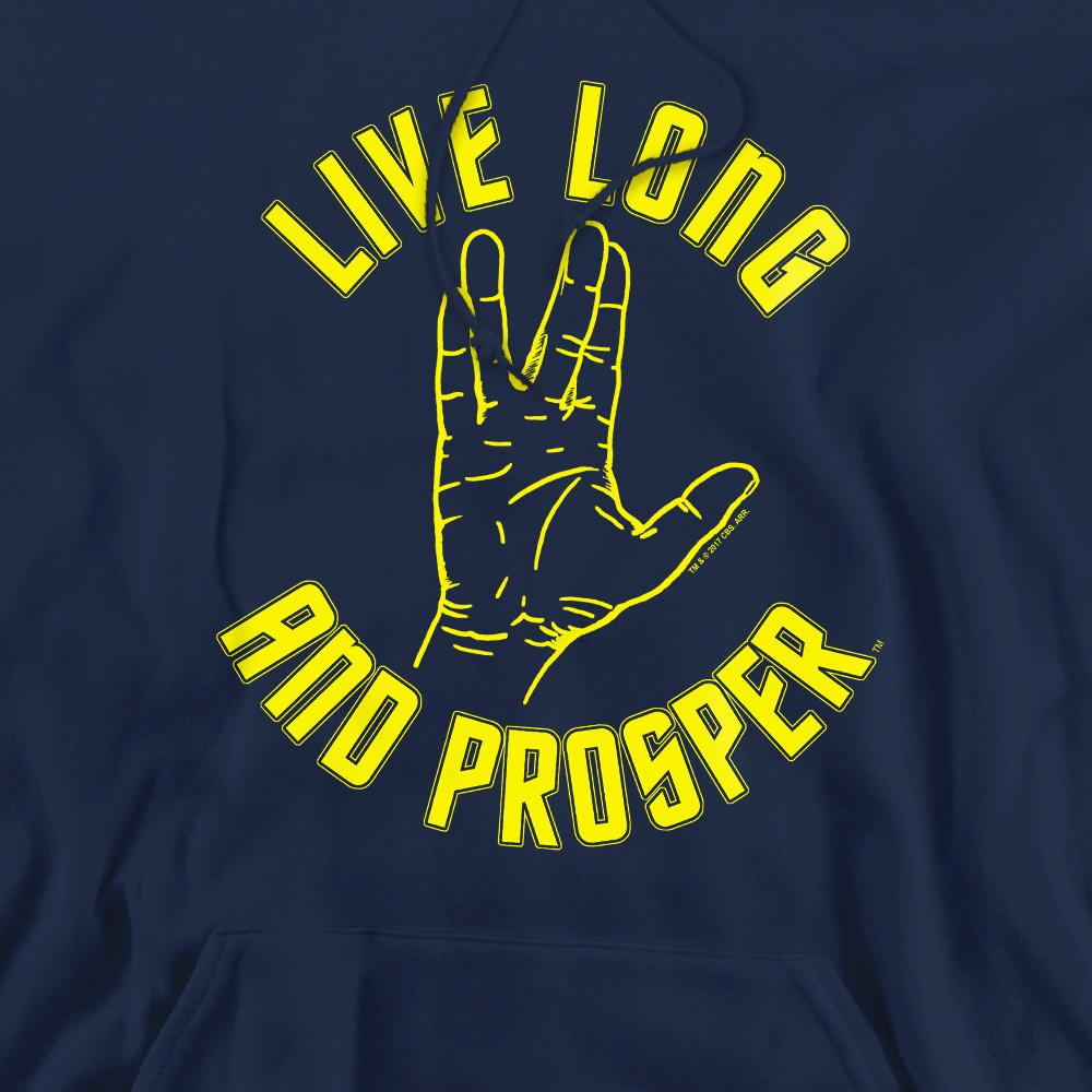 Navy - Pack Shot - Star Trek Mens Live Long Hand Hoodie