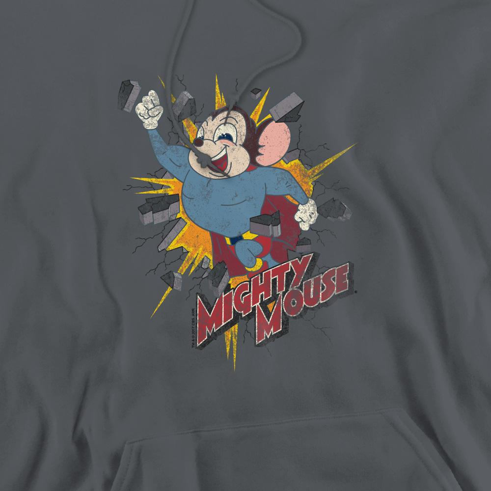 Charcoal - Pack Shot - Mighty Mouse Mens Break Through Hoodie