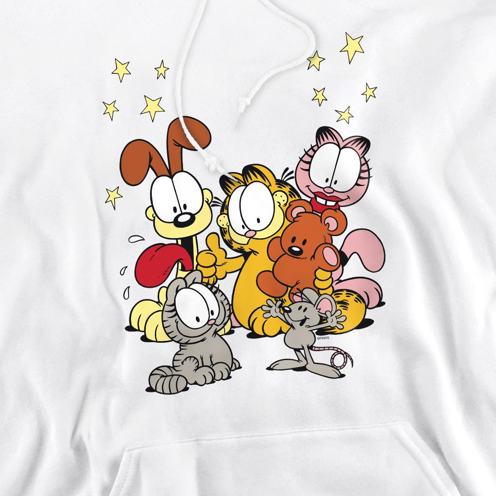 White - Pack Shot - Garfield Mens Friends Are Best Hoodie