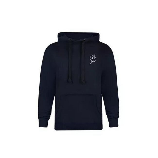 Heather Navy - Front - Flash Mens Logo Hoodie