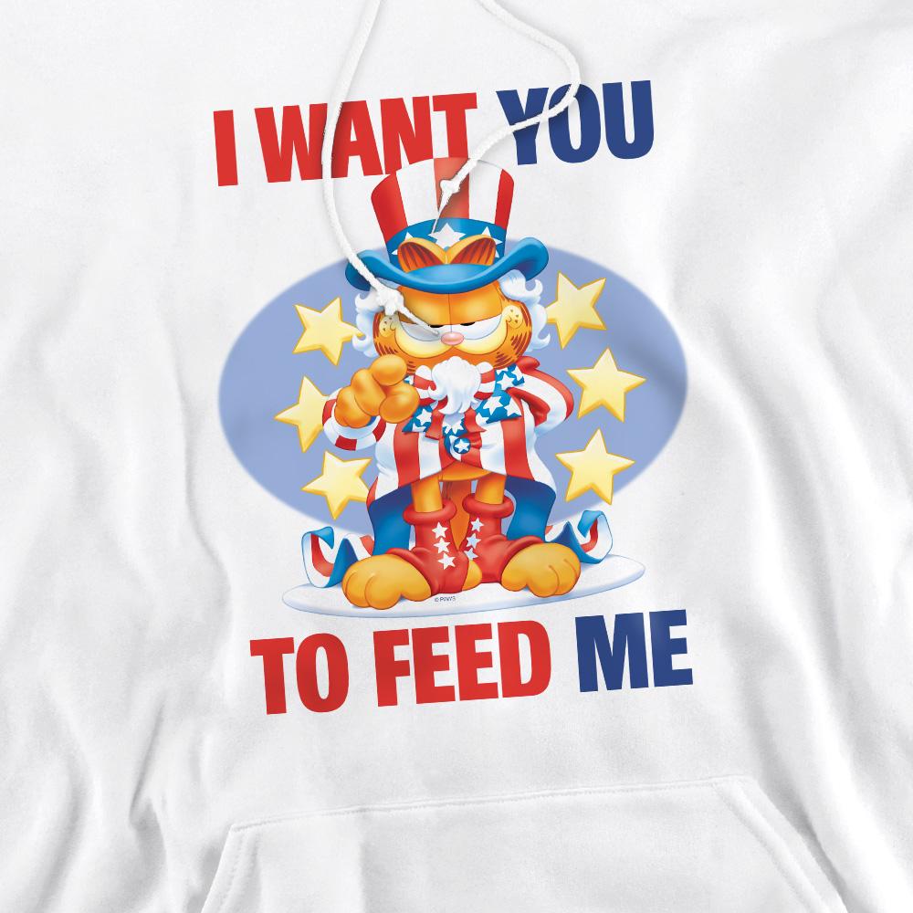 White - Pack Shot - Garfield Mens I Want You Hoodie
