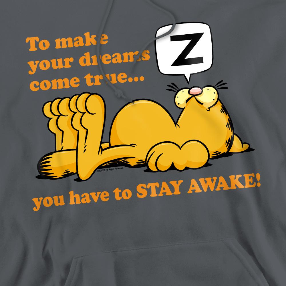Charcoal - Pack Shot - Garfield Mens Stay Awake Hoodie