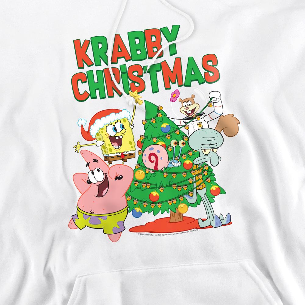 White - Pack Shot - SpongeBob SquarePants Mens Decorating Christmas Tree Hoodie