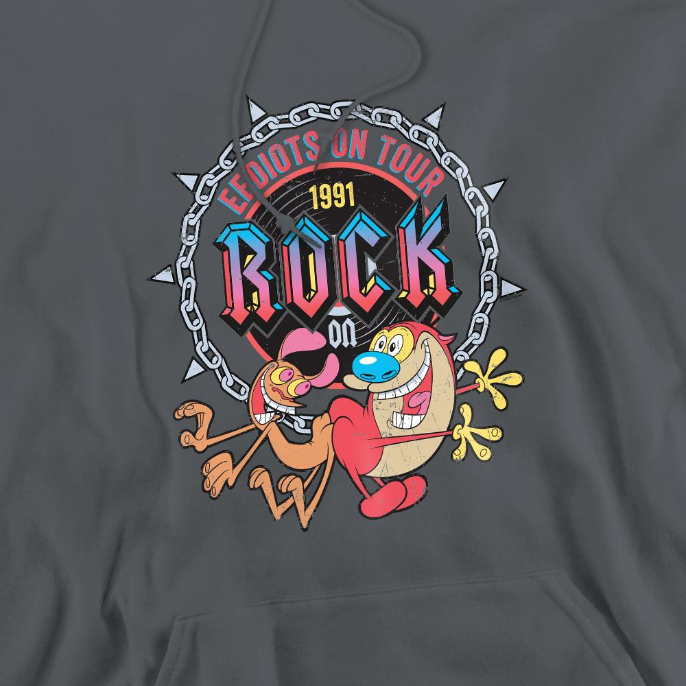Charcoal - Pack Shot - Ren & Stimpy Mens Eediots On Tour Hoodie
