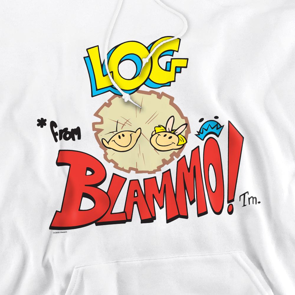 White - Pack Shot - Ren & Stimpy Mens Log From Blamo Hoodie