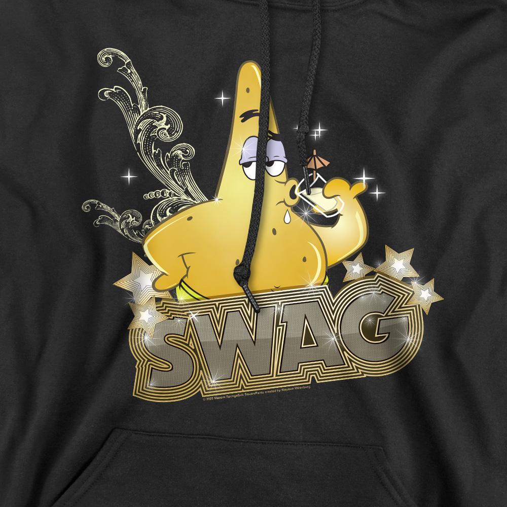 Black - Pack Shot - SpongeBob SquarePants Mens Patrick Has Swag Hoodie