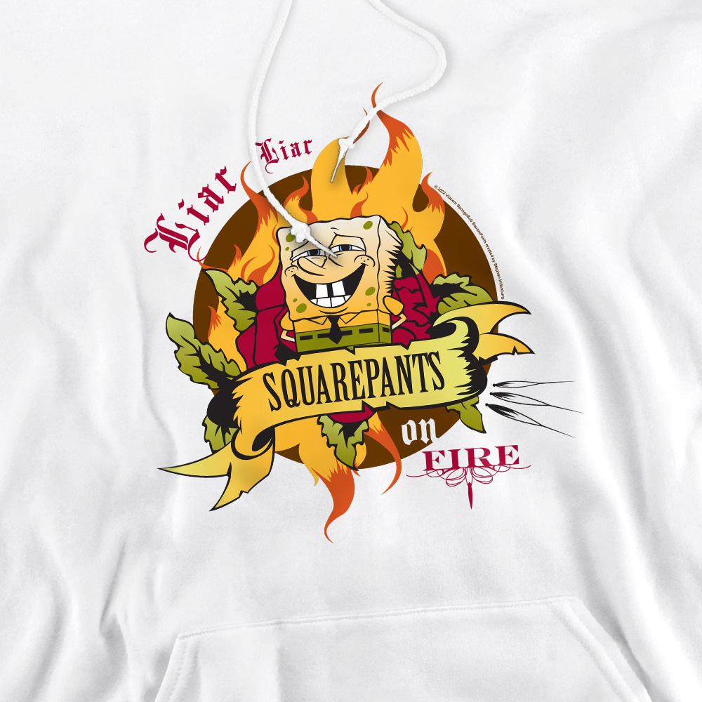 White - Pack Shot - SpongeBob SquarePants Mens Liar Liar Pants On Fire Hoodie