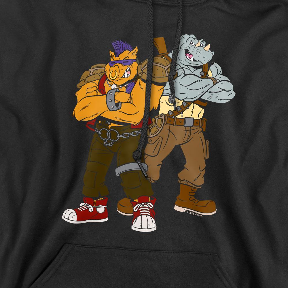 Black - Pack Shot - Teenage Mutant Ninja Turtles Mens Bebop & Rocksteady Hoodie