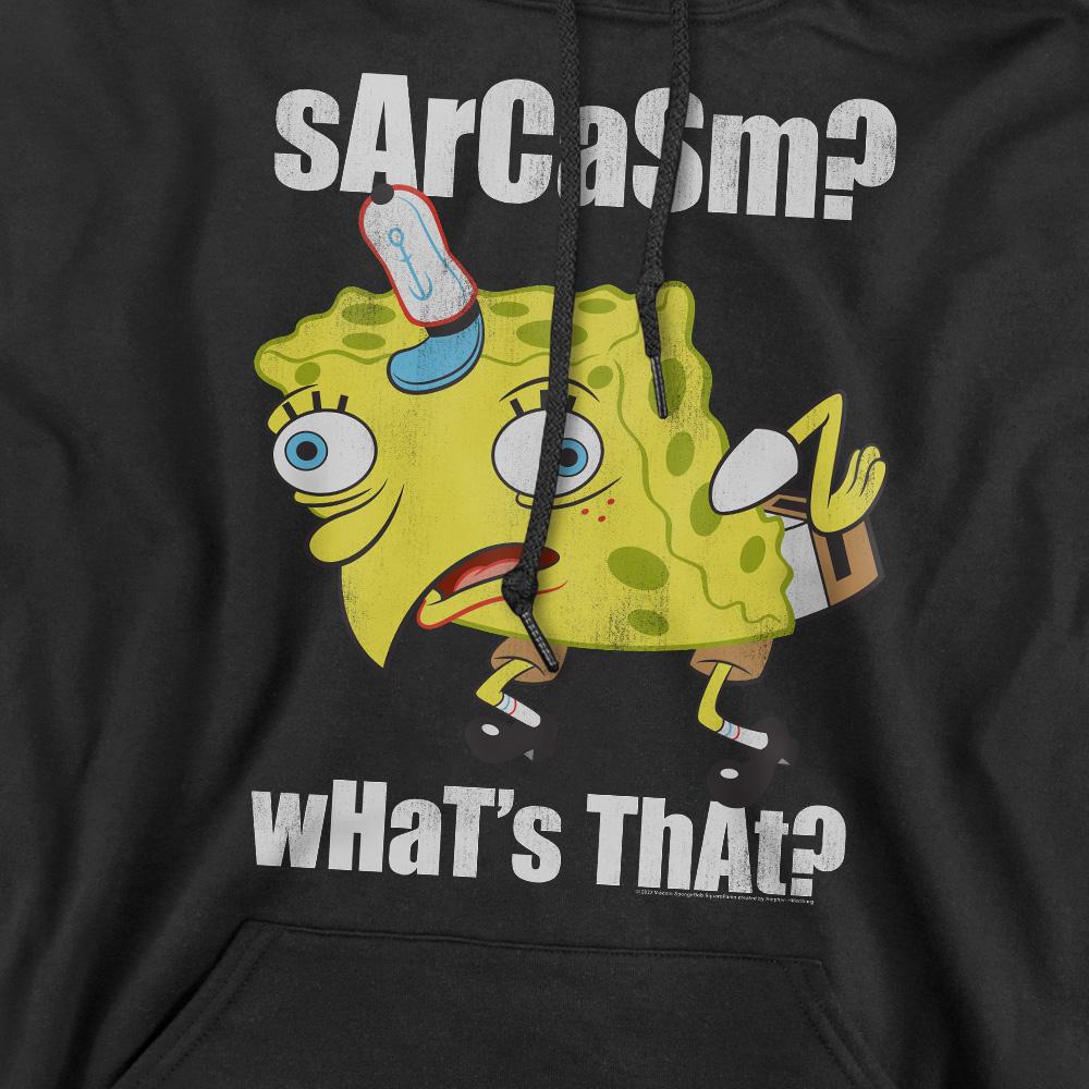 Black - Pack Shot - SpongeBob SquarePants Mens Sarcasm Meme Hoodie