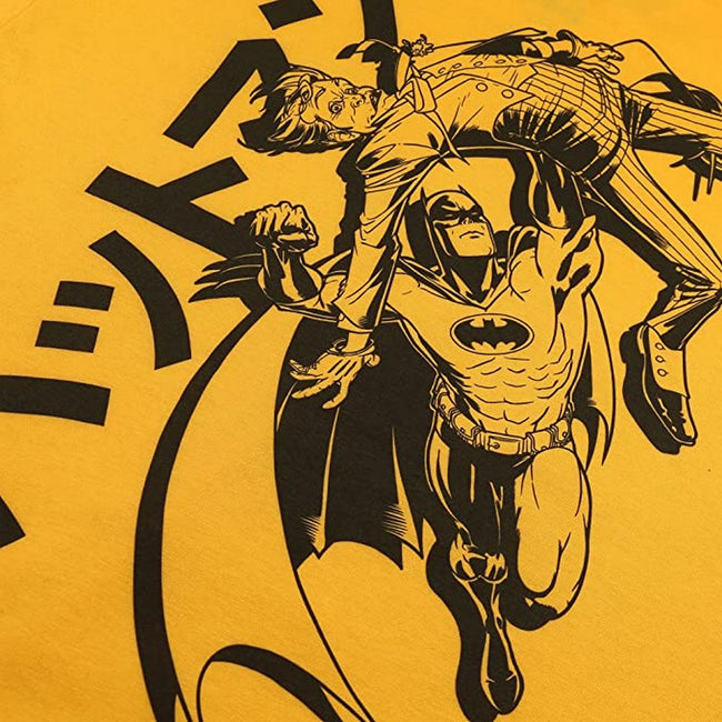 Golden Yellow-Black - Side - DC Comics Mens Batman Vs Joker Japanese Logo T-Shirt