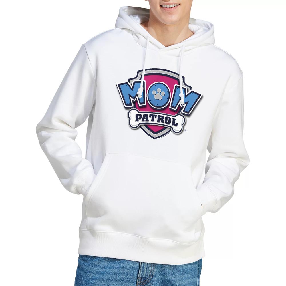 White - Pack Shot - Paw Patrol Mens Mom Patrol Badge Mothers Day Hoodie