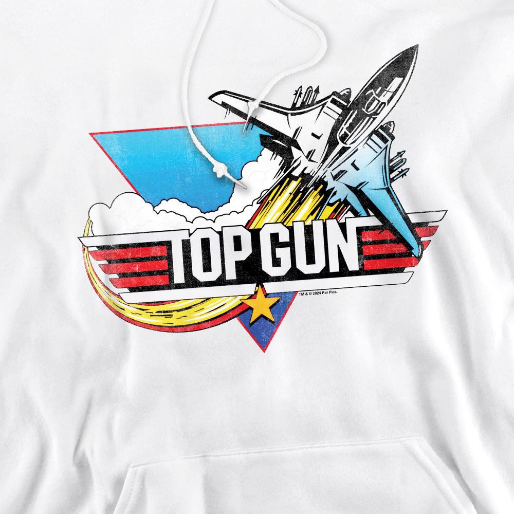 White - Pack Shot - Top Gun Mens Jet Swoop Logo Hoodie