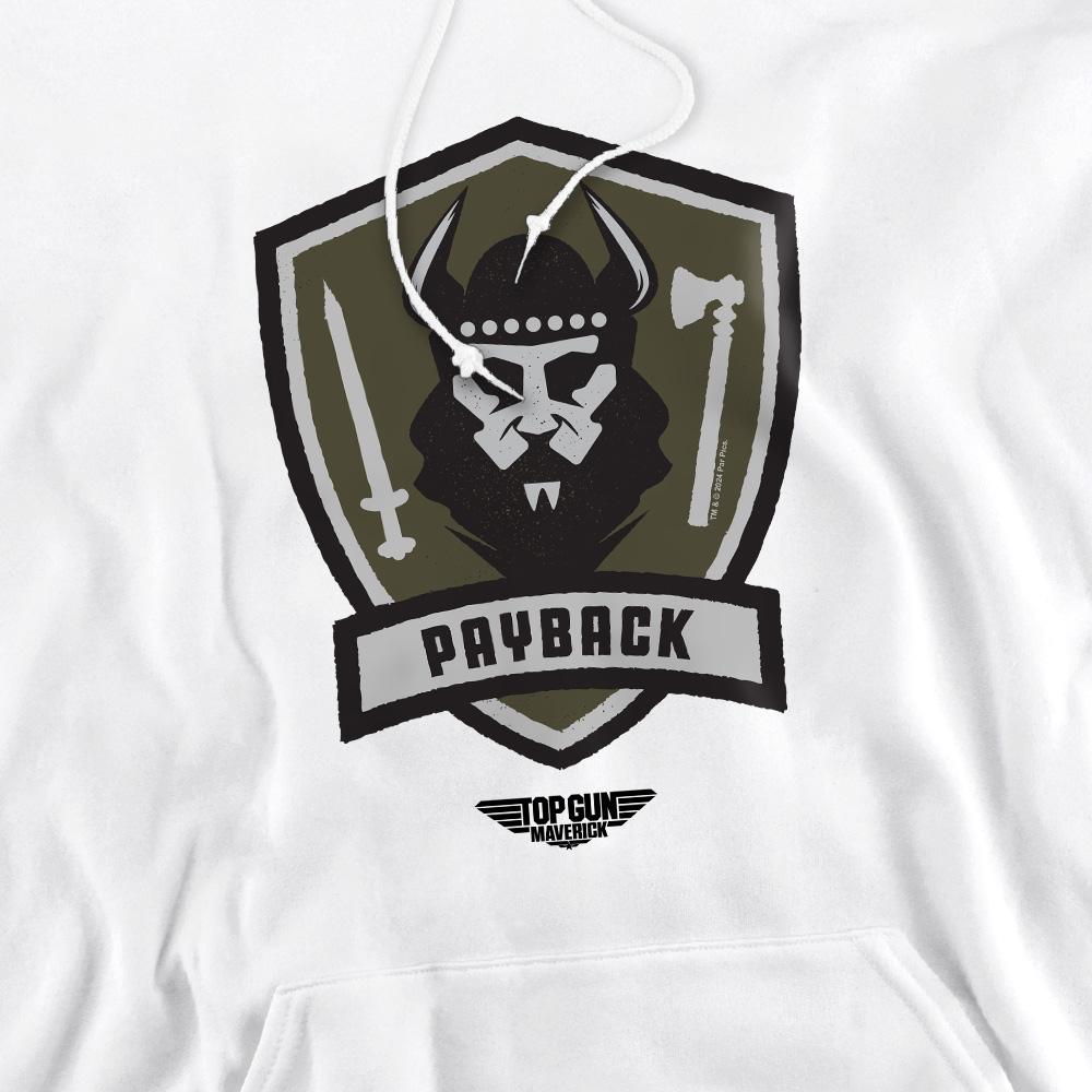 White - Pack Shot - Top Gun Mens Payback Logo Hoodie