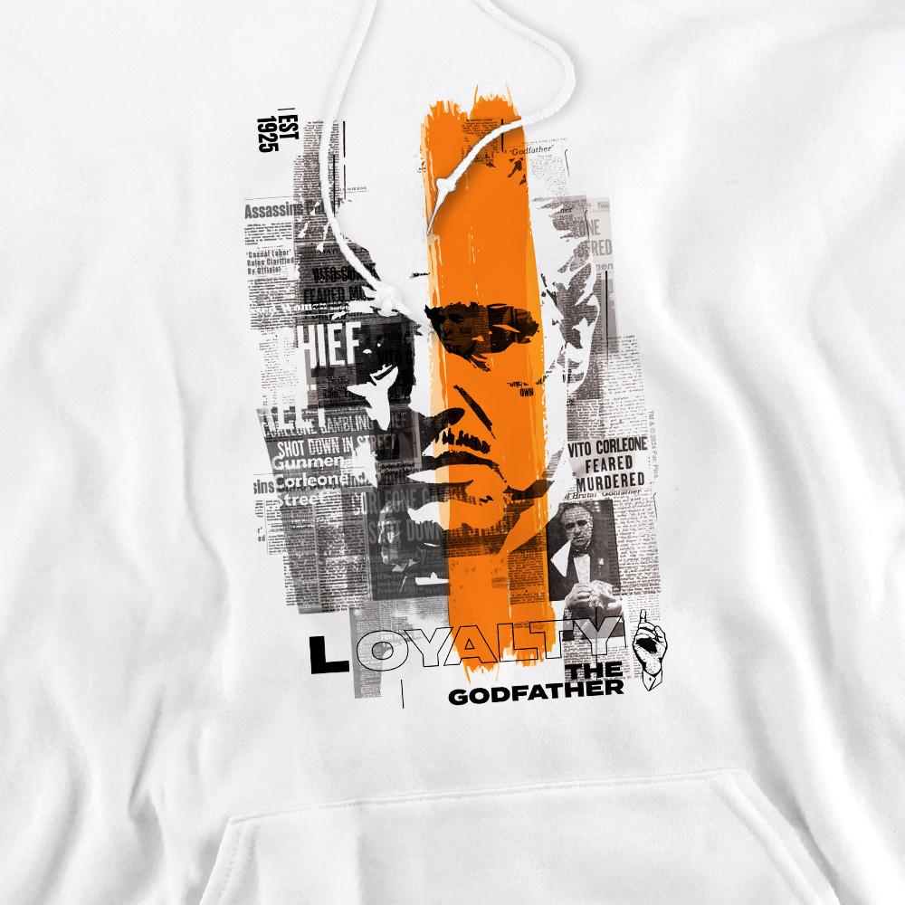 White - Pack Shot - The Godfather Mens Don Vito Corleone Newspaper Strip Hoodie