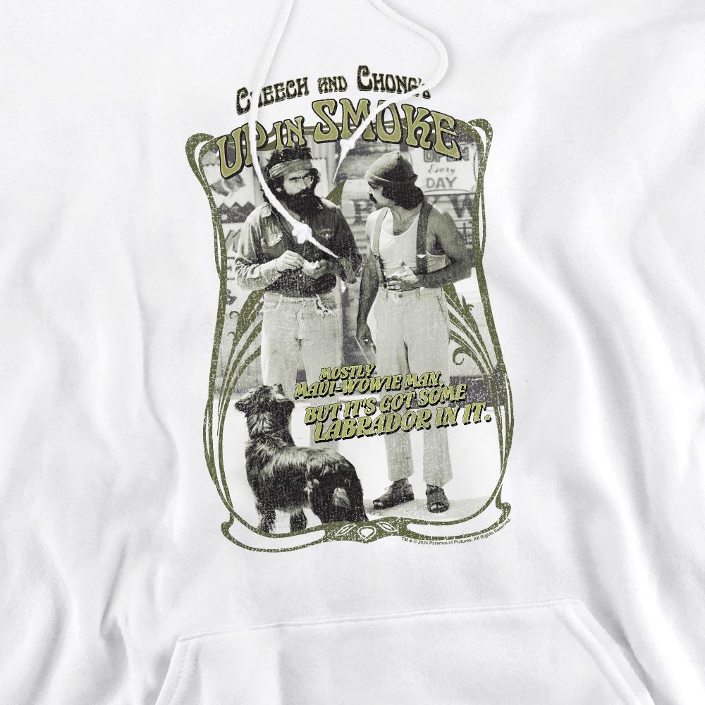 White - Pack Shot - Cheech & Chong Mens Up In Smoke Labrador Hoodie