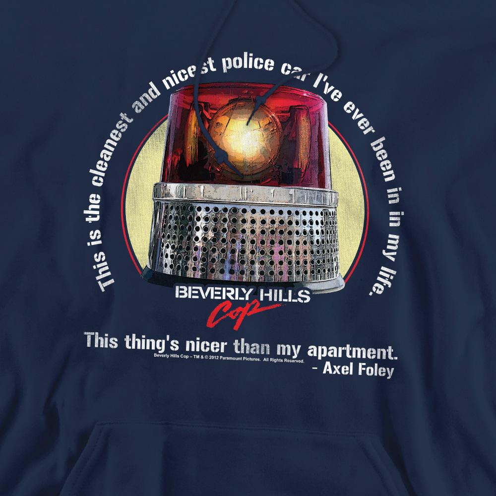 Navy - Pack Shot - Beverly Hills Cop Mens Nicest Police Car Hoodie