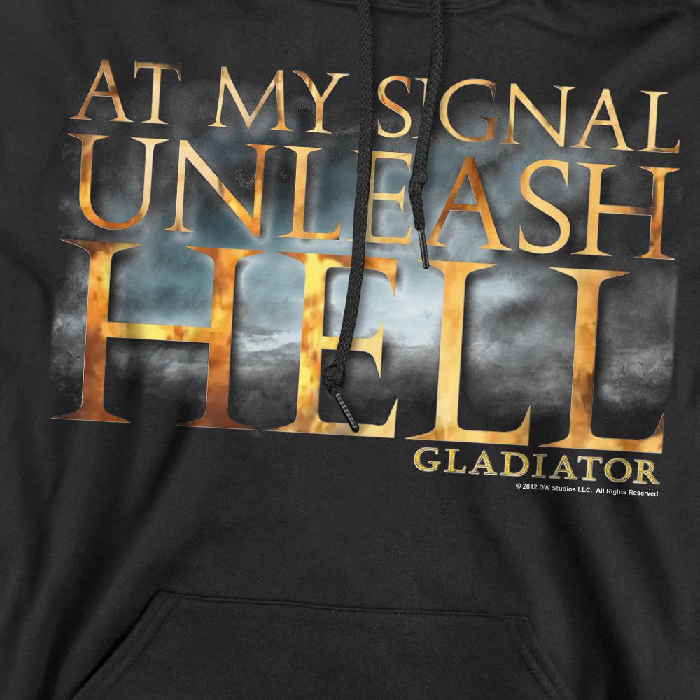 Black - Pack Shot - Gladiator Mens Unleash Hell Hoodie