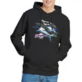 Black - Side - Galaxy Quest Mens Never Surrender Hoodie