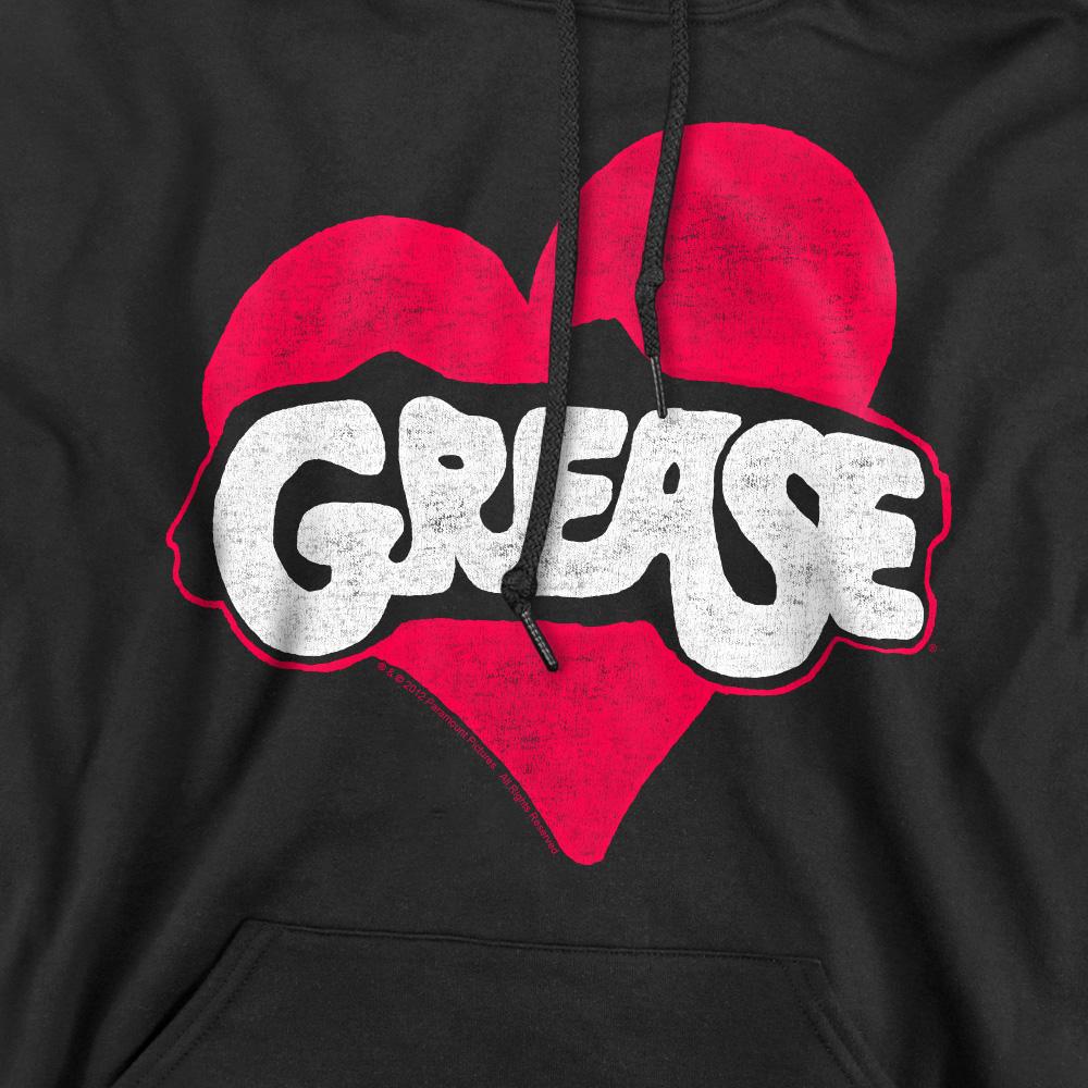 Black - Pack Shot - Grease Mens Heart Hoodie