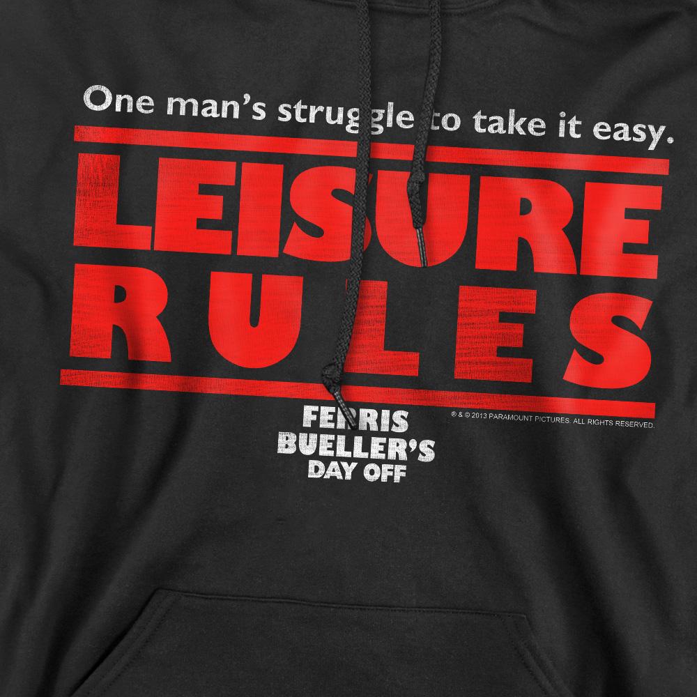 Black - Pack Shot - Ferris Bueller´s Day Off Mens Leisure Rules Hoodie